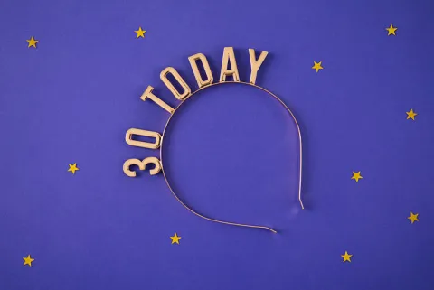 Opaska złota 30 TODAY Urodziny
