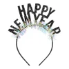 Opaska Happy New Year czarna Sylwester 15,5 x 20,5 cm 1 szt.