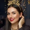 Opaska Happy New Year złota na Sylwestra