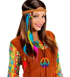Opaska na głowę z piórkami Indianin, Hipis