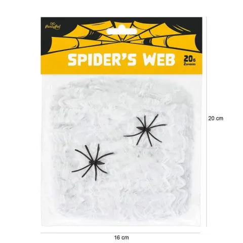 Pajęczyna biała z pająkami mini 20g Halloween