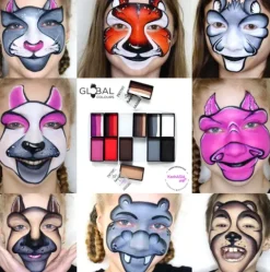 Paletka farb do twarzy Global Colours - Furry Friends