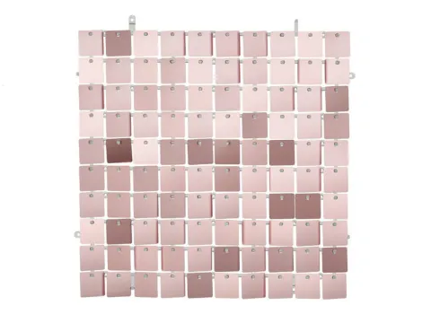 Panel cekinowy dekoracyjny ścianka kwadraty 30x30 cm - różowe złoto