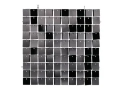 Panel cekinowy dekoracyjny ścianka kwadraty 30x30 cm - czarny