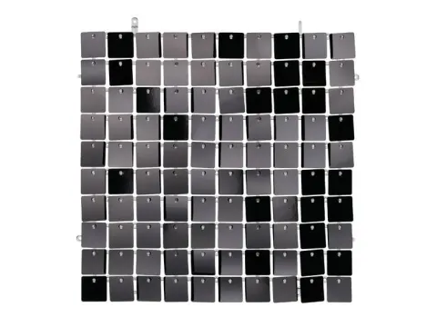 Panel cekinowy dekoracyjny ścianka kwadraty 30x30 cm - czarny