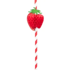 Papierowe słomki rurki ananas truskawka 6 szt.