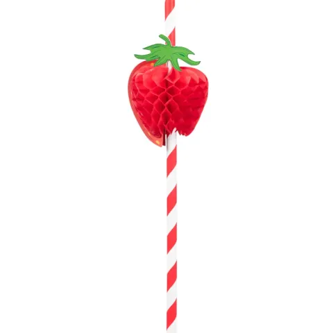 Papierowe słomki rurki ananas truskawka 6 szt.