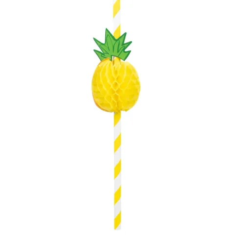 Papierowe słomki rurki ananas truskawka 6 szt.