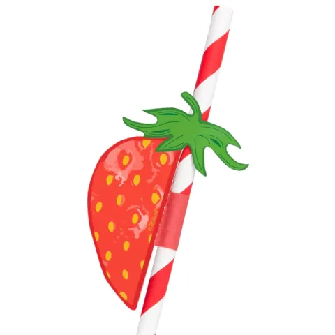 Papierowe słomki rurki ananas truskawka 6 szt.