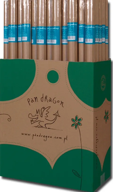 Papier szary KRAFT do pakowania prezentów 300x70 cm Pan Dragon