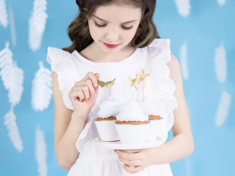 Papilotki na babeczki muffinki eleganckie białe 6 szt.