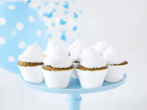 Papilotki na babeczki muffinki eleganckie białe 6 szt.