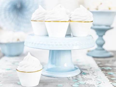 Papilotki na babeczki muffinki eleganckie białe 6 szt.
