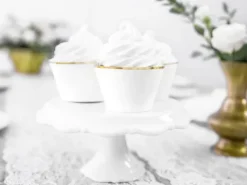 Papilotki na babeczki muffinki eleganckie białe 6 szt.