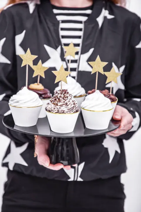 Papilotki na babeczki muffinki eleganckie białe 6 szt.