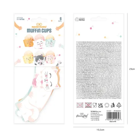 Papilotki do muffinek babeczke Kotki 6szt.
