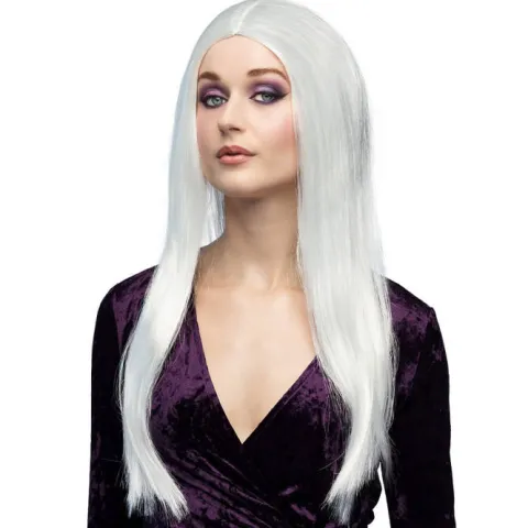 Peruka Biała Wiedźma długa White Witch