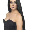Peruka czarna długa 61 cm Morticia Adams Smiffys