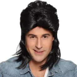 Peruka Czarna męska w stylu retro Jimmy