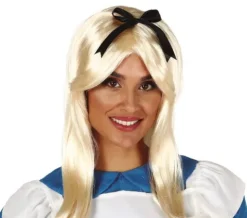 Peruka długa blond z Kokardą (Alicja w Krainie Czarów)