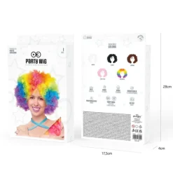 Peruka klauna imprezowa włosy afro kolorowe tęczowe