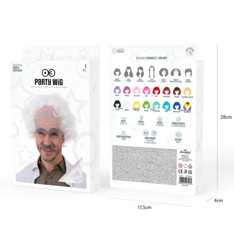 Peruka z łysiną Einstein szalony naukowiec