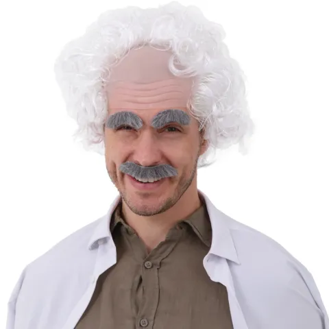 Peruka z łysiną Einstein szalony naukowiec
