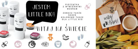 Pieczątka samotuszująca Little NIO - witaj na świecie