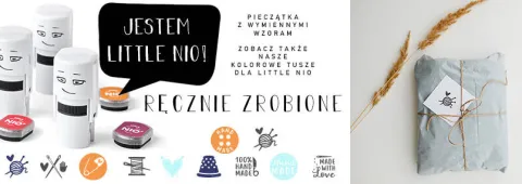 Pieczątka samotuszująca Little NIO - ręcznie zdobione