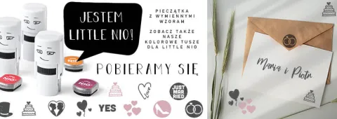 Pieczątka samotuszująca Little NIO - pobieramy się