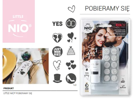 Pieczątka samotuszująca Little NIO - pobieramy się