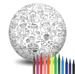 Piłka Balonowa do kolorowania wersja świąteczna MIKOŁAJ 30 cm