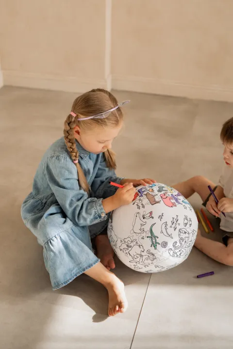 Piłka Balonowa Globus Kontynenty do kolorowania 30 cm