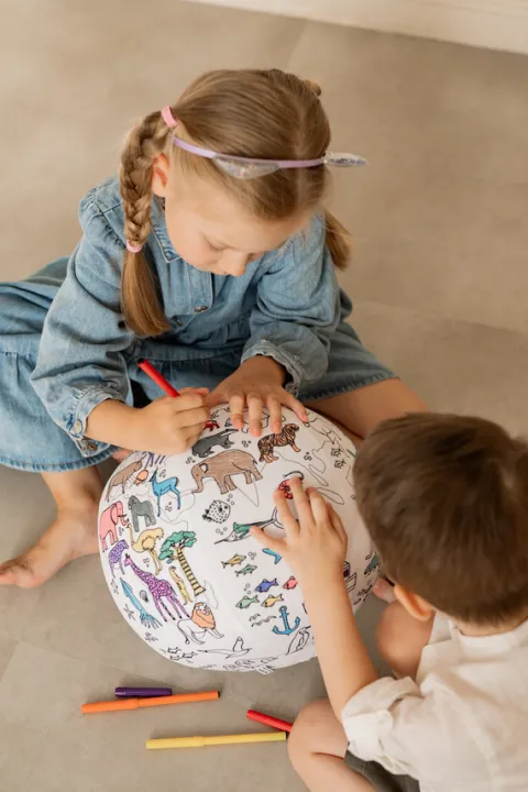 Piłka Balonowa Globus Kontynenty do kolorowania 30 cm