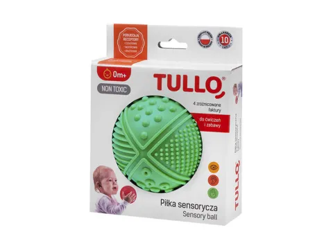 Piłka sensoryczna 4 faktury zielona TULLO