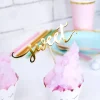 Pikery toppery napisy love sweet yum złote dekoracje muffinek tortu 6 szt