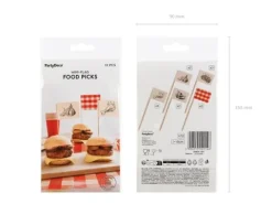 Pikery ozdobne na grill BBQ 15 cm 12 szt.