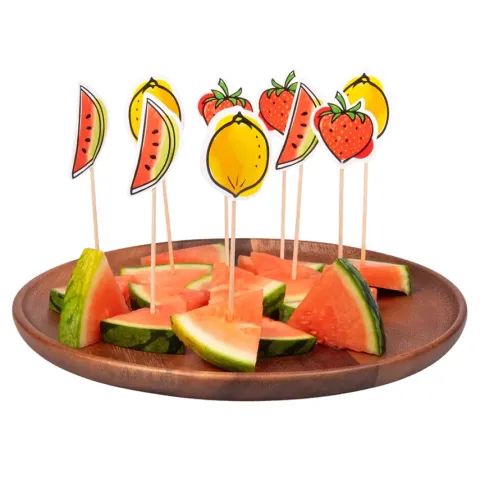 Pikery toppery z kolorowymi owocami 12 szt.