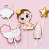 Pikkery Toppery na tort Baby Shower 5 szt. dziewczynka