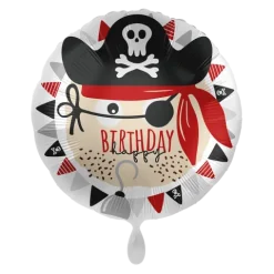 Pirat Happy Birthday balon foliowy okrągły 18 cali