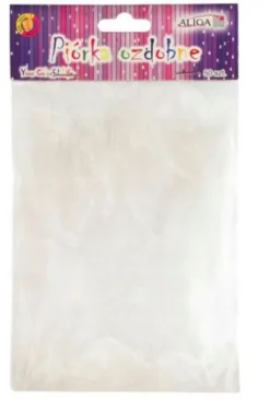 Piórka ozdobne białe 10-12 cm 50 szt