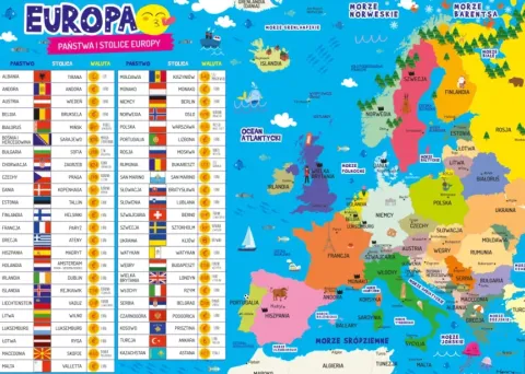Podkładka dwustronna na biurko B3 Mapa Europy