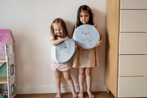 Poduszki ekoskóra ZWIERZĄTKA Rodzinki 3 cm 1 szt. AKSON