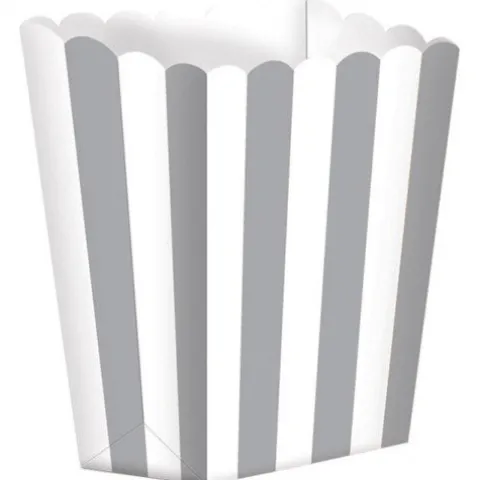 Pojemniki na Popcorn paski różne kolory 5 szt