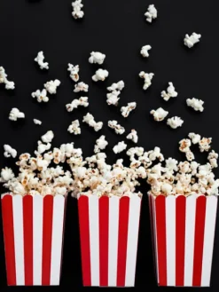 Pojemniki na Popcorn pudełka biało-czerwone 6 szt.