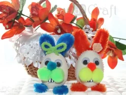Pompony akrylowe MIX NEON 78 szt
