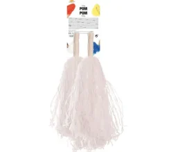 Pompony Cheerleaderki BIAŁE 2 szt.