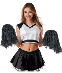 Pompony Cheerleaderki CZARNE 2 szt.