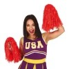 Pompony Cheerleaderki CZERWONE 2 szt.