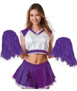 Pompony Cheerleaderki FIOLETOWE 2 szt.
